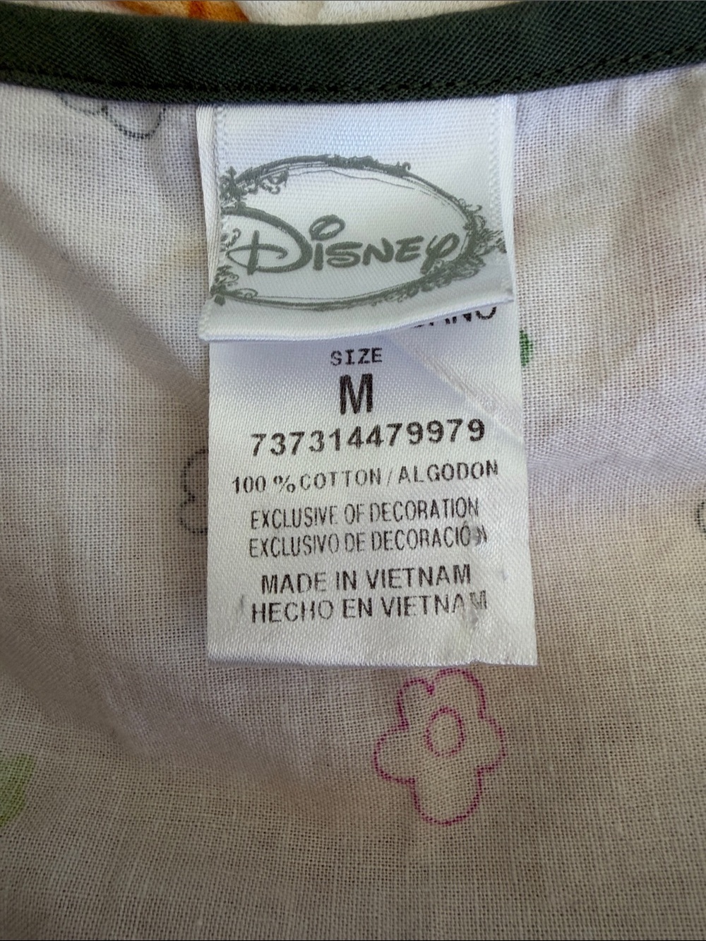 DISNEY SCRUB BAMBI Floral Top in Cream, Green & Pink - Picture 4 of 6